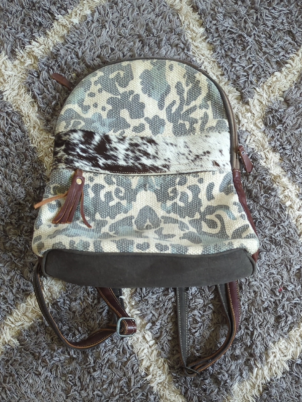 Myra Canvas & Hair On Hide Women’s Backpack Brown/Gray